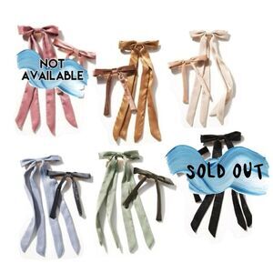 Anthropologie Set of 2 Velvet Bow Barrettes  NEW Tags